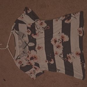 A floral, stripped short sleeved Blouse